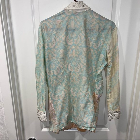 Surya Vintage 90s Women's Jacket Blazer Oversized Floral Sequin Rayon Size M - Picture 2 of 6